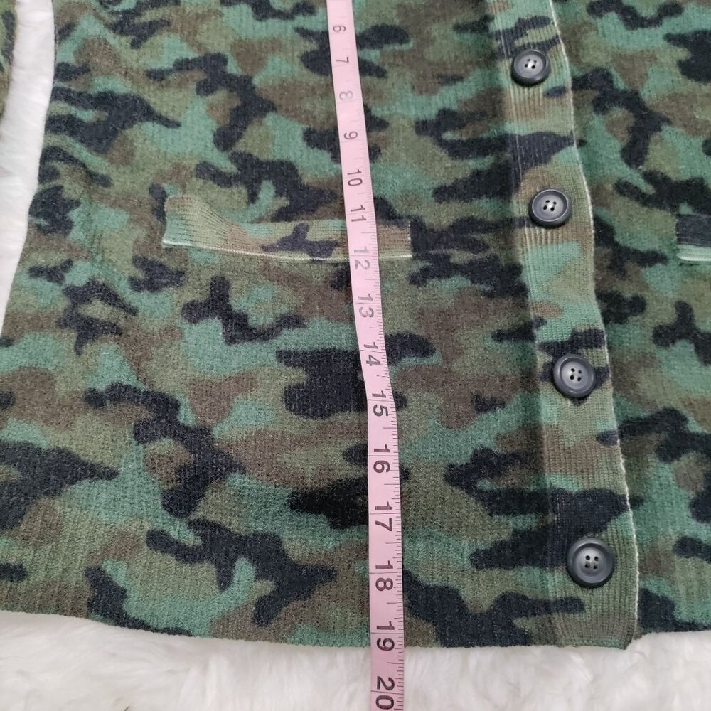 Aqua Cashmere Oversized Green Combo Camouflage Cardigan Sweater Women's Medium - Picture 15 of 16